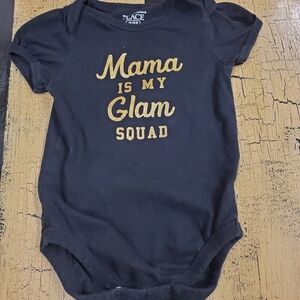 The Children's Place 12-18mo Onesie In Black/Gold: Mama is my Glam Squad  👶🍼🕶